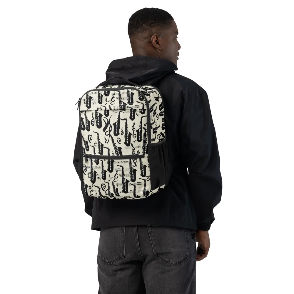 Saxophone Nocturne on Utility Backpack — Back