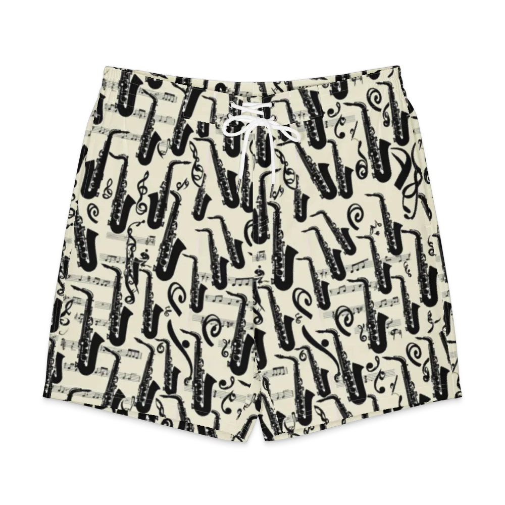 Saxophone Nocturne on Men's Board Shorts — Front