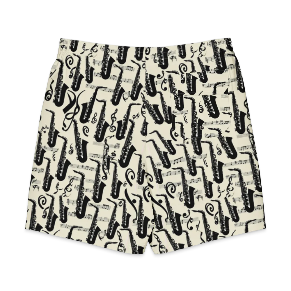 Saxophone Nocturne on Men's Board Shorts — Back