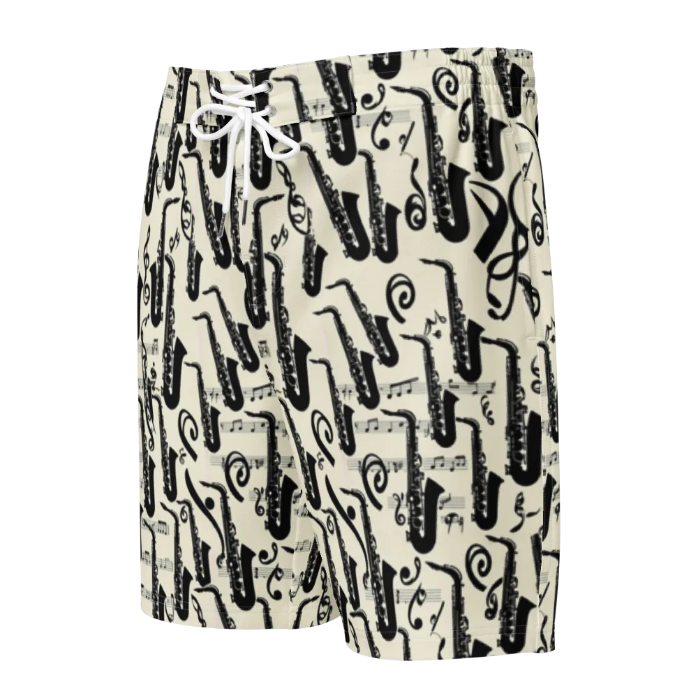 Saxophone Nocturne on Men's Board Shorts — Front