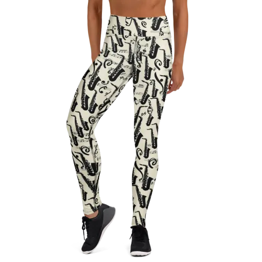 Saxophone Nocturne on a Yoga Leggings