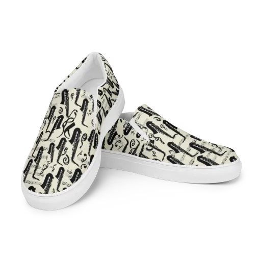 Saxophone Nocturne on a Men's Slip-On Canvas Shoes