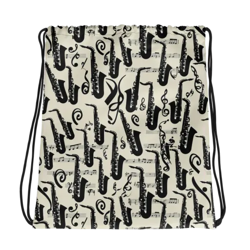 Saxophone Nocturne on a Drawstring Bag