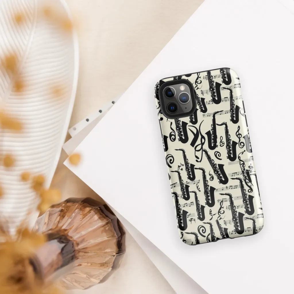 Saxophone Nocturne on Tough Case for iPhone® — Front