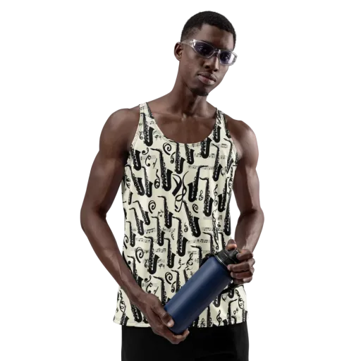 Saxophone Nocturne on a Men's Tank Top