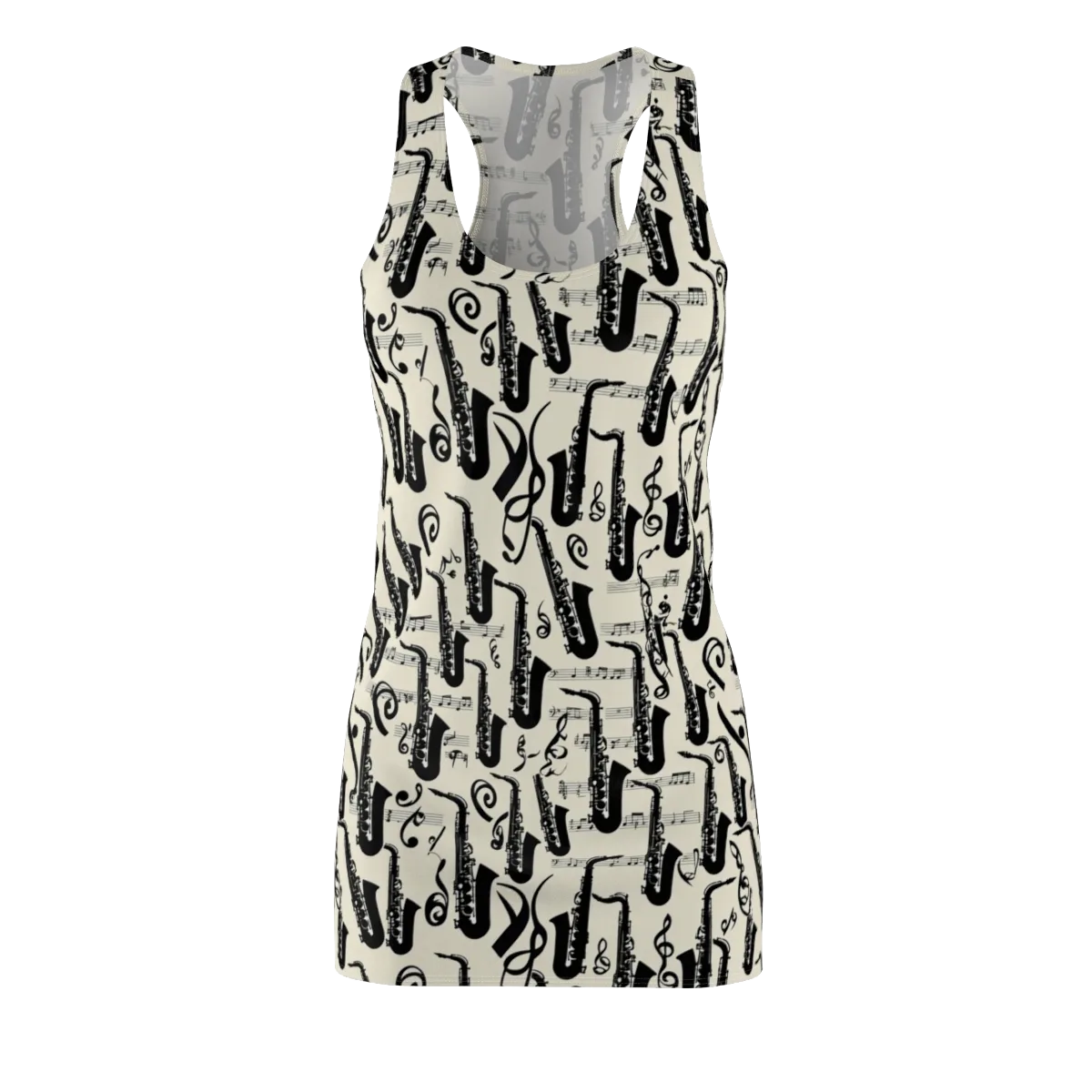 Saxophone Nocturne on Racerback Dress — Front