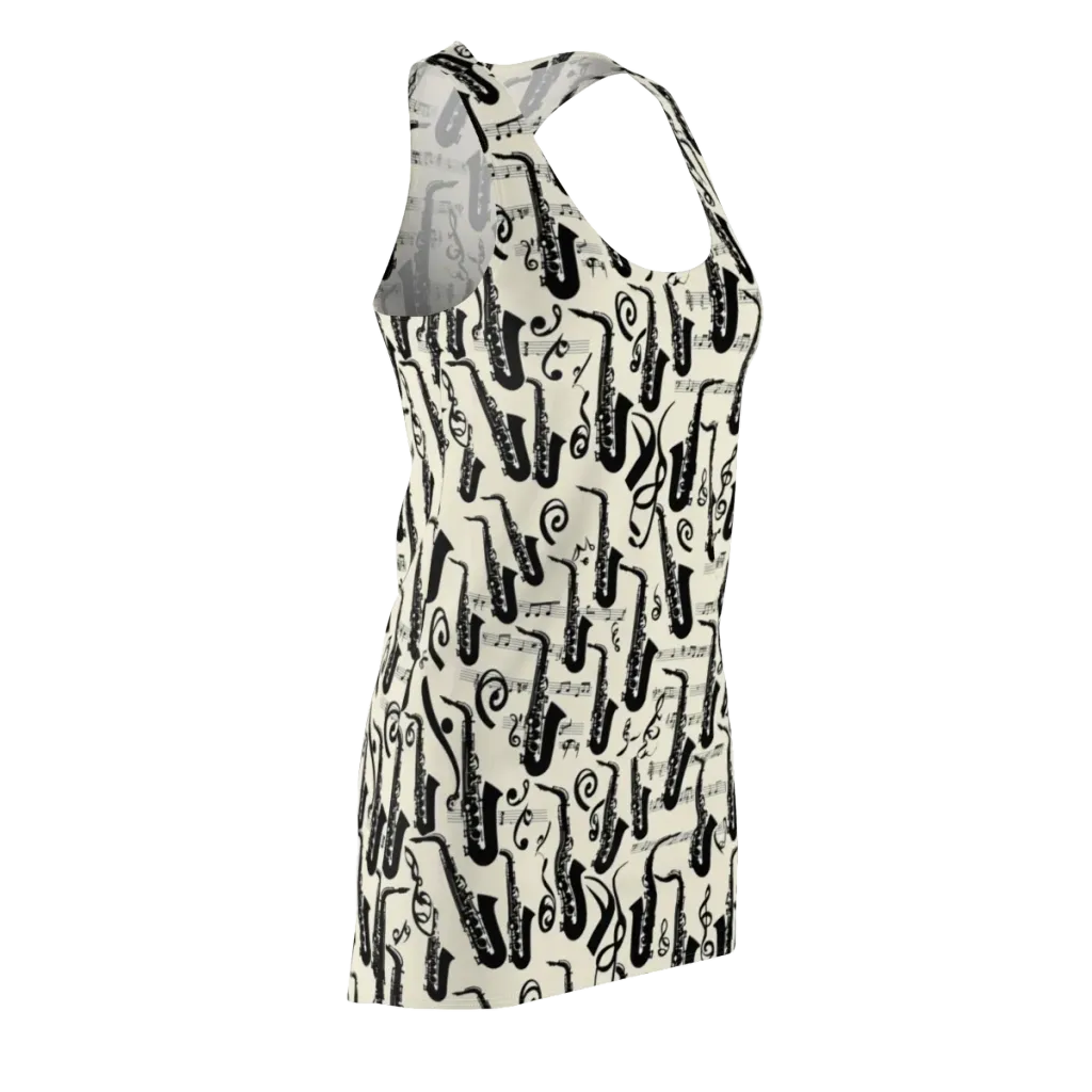 Saxophone Nocturne on Racerback Dress — Front Side