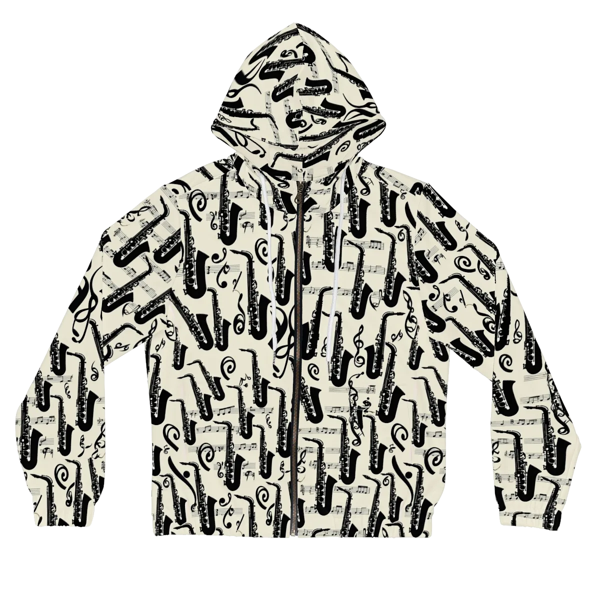 Saxophone Nocturne on Women's Full-Zip Hoodie — Front
