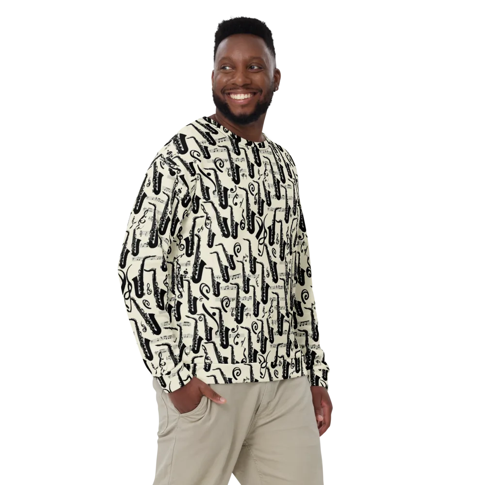 Saxophone Nocturne on Sweatshirt — Front