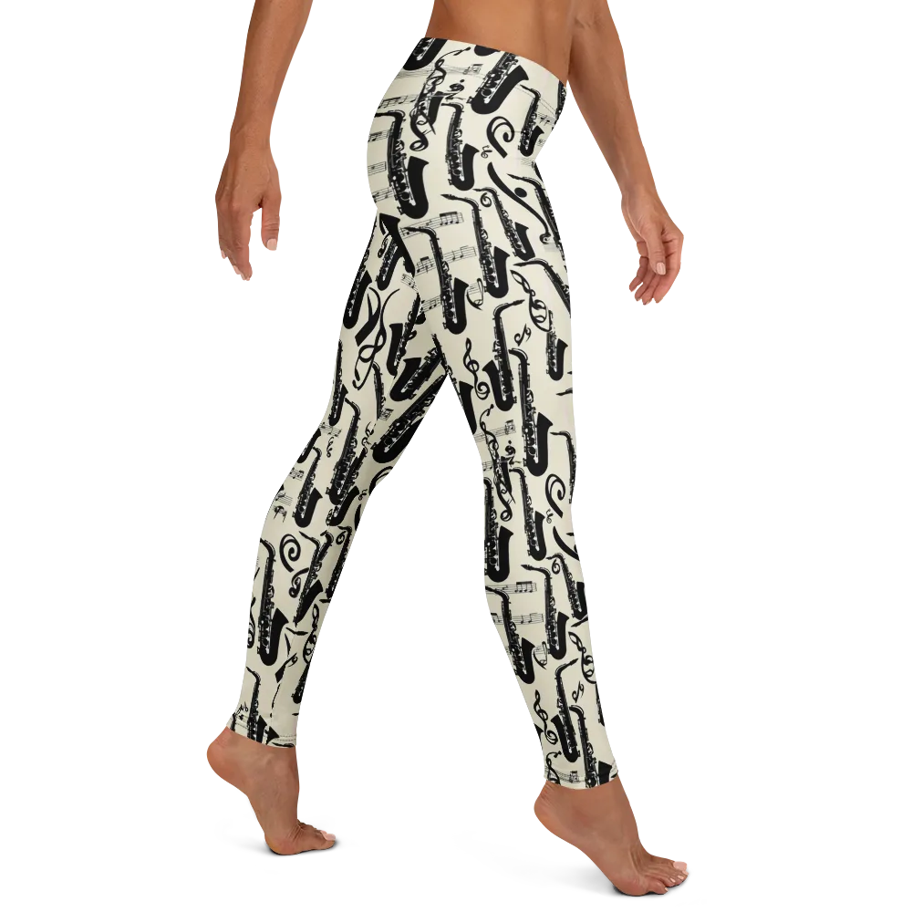 Saxophone Nocturne on Leggings — Right