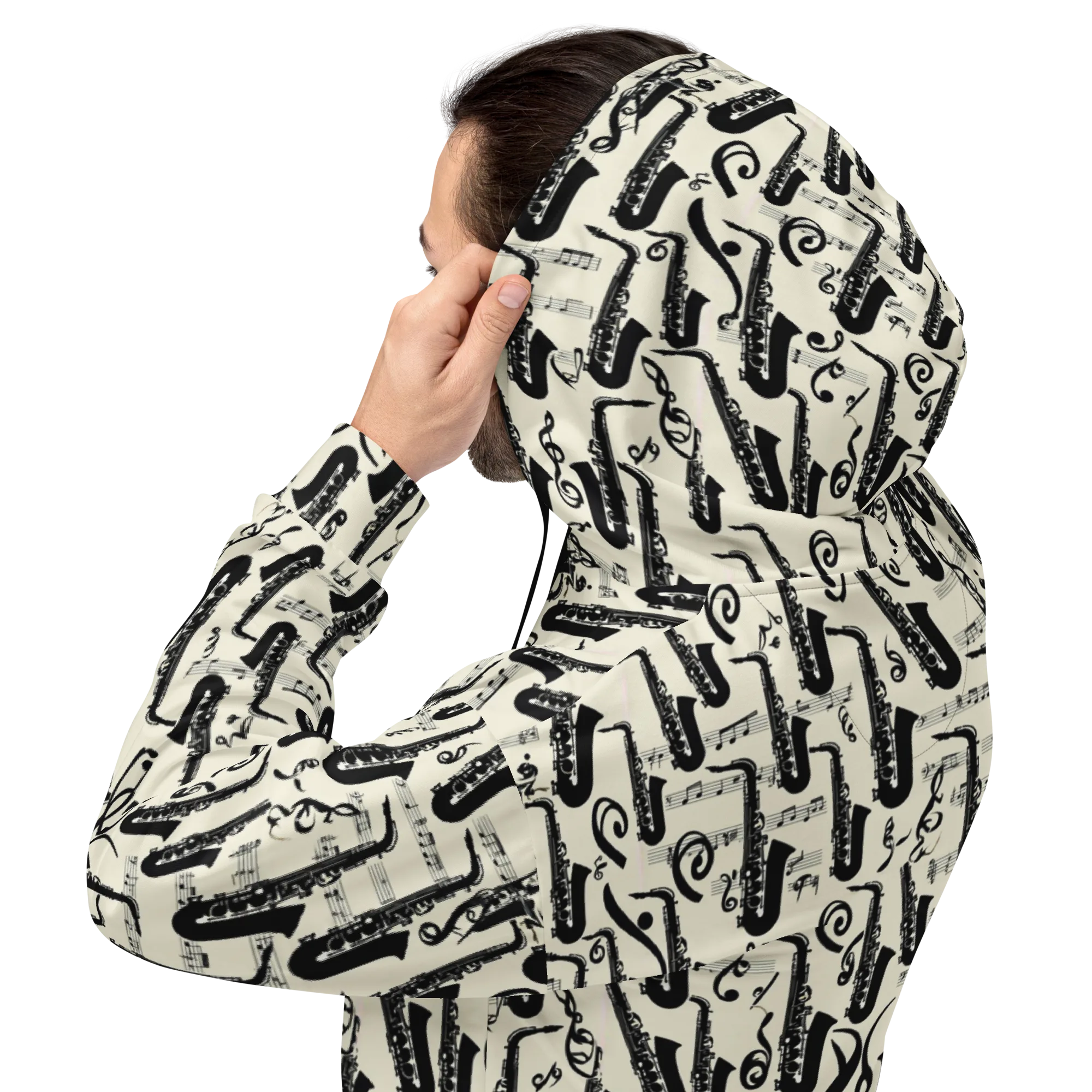Saxophone Nocturne on Hoodie — Back