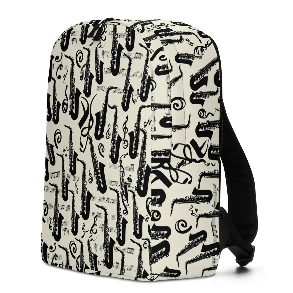 Saxophone Nocturne on Minimalist Backpack — Left