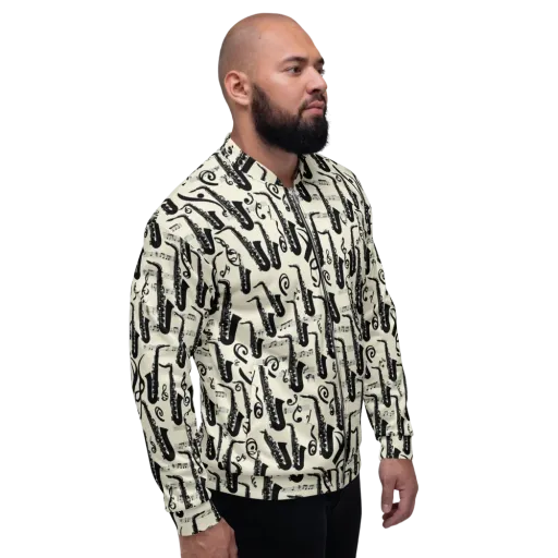 Saxophone Nocturne on a Bomber Jacket