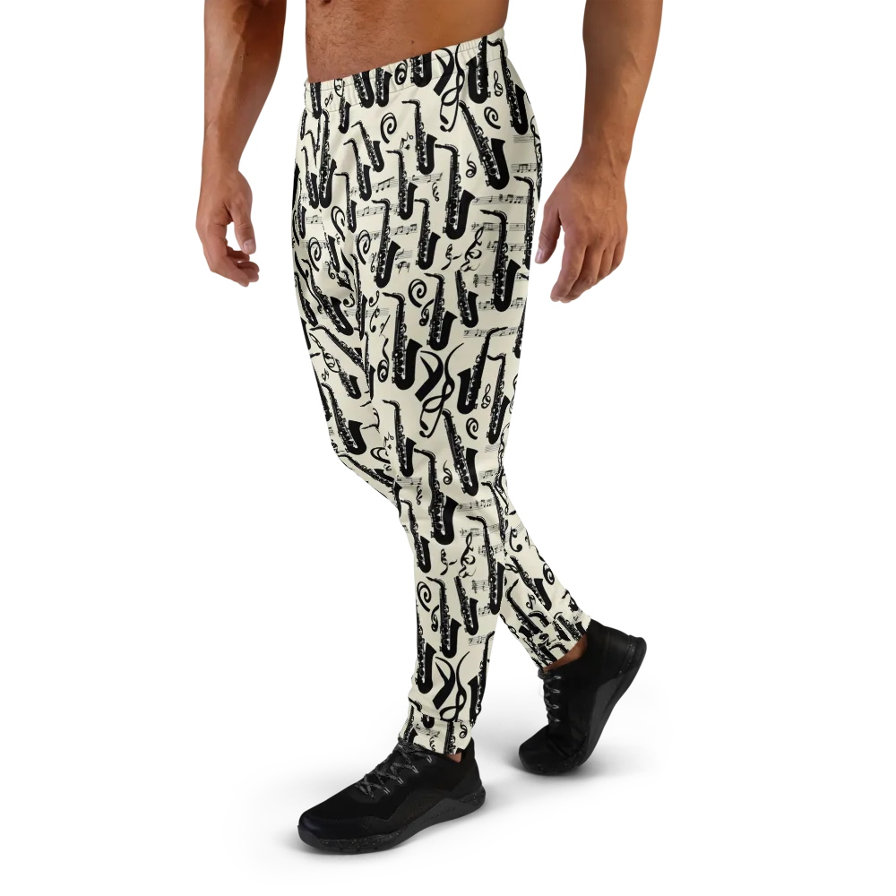 Saxophone Nocturne on Men's Joggers — Left