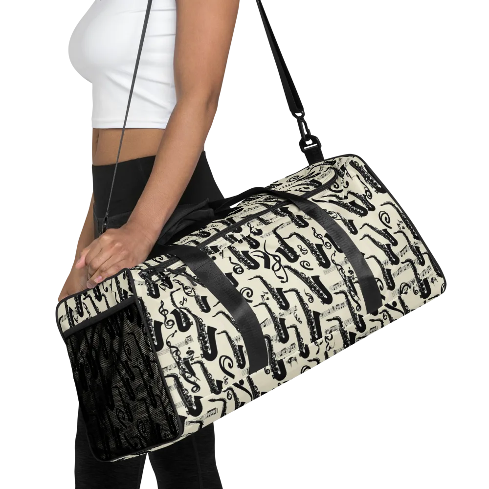 Saxophone Nocturne on Duffle Bag — Front