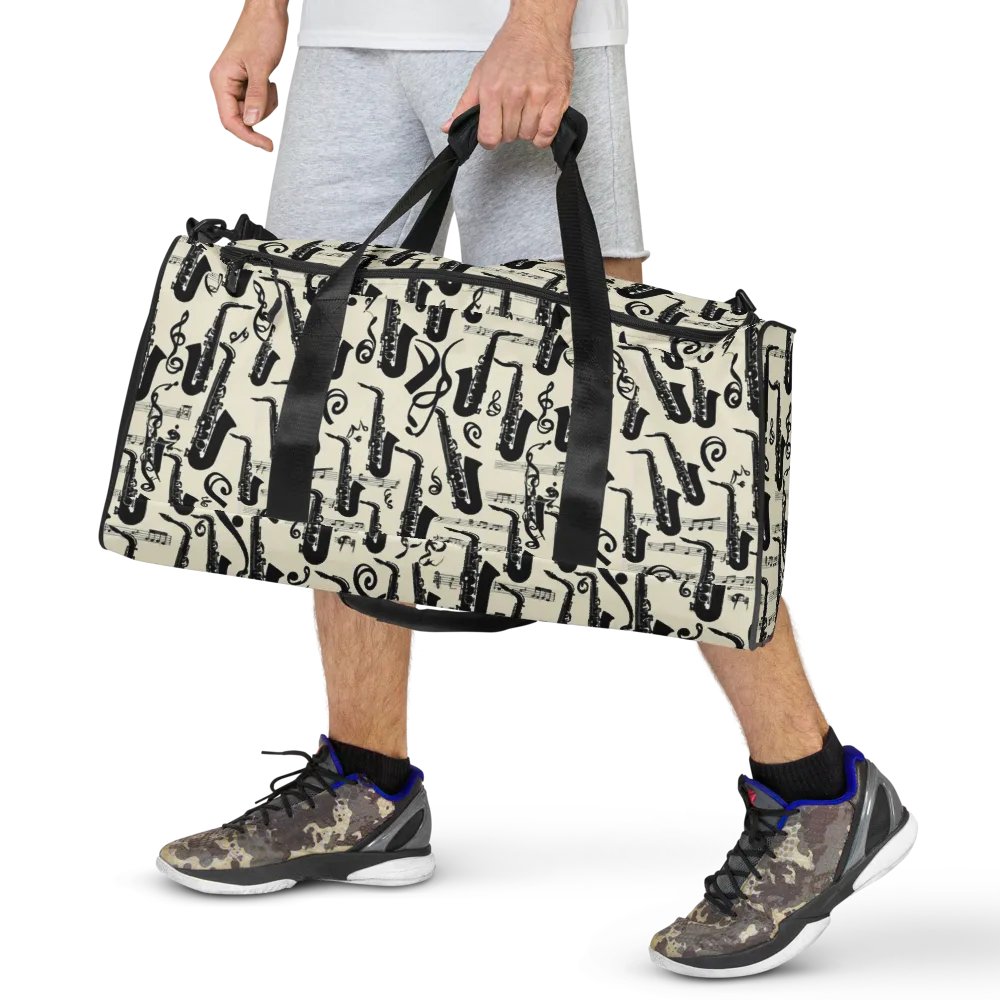 Saxophone Nocturne on Duffle Bag — Front