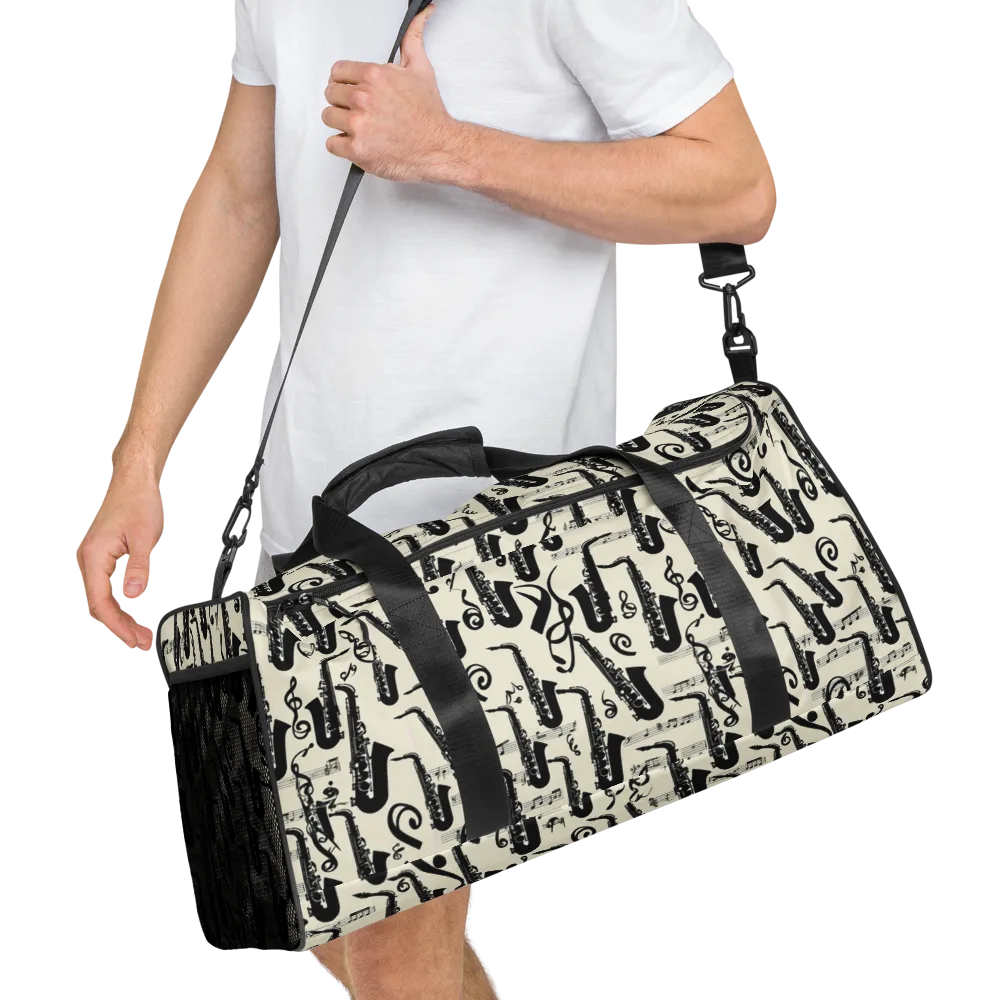 Saxophone Nocturne on Duffle Bag — Right Front