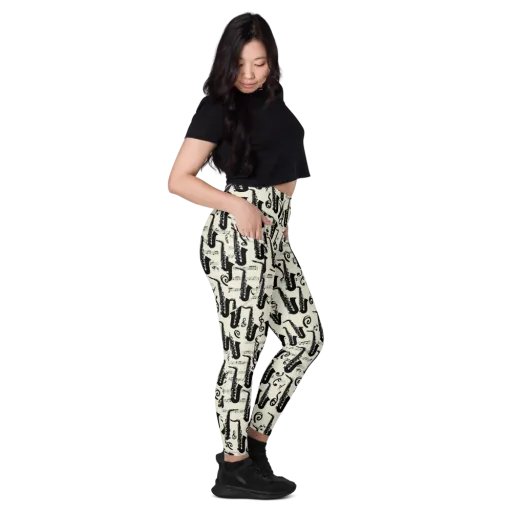 Saxophone Nocturne on a Leggings with Pockets