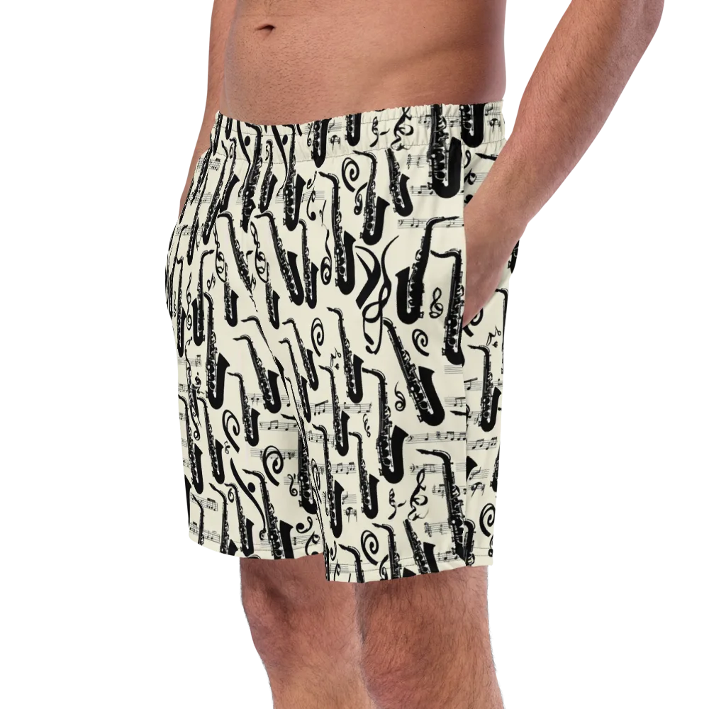 Saxophone Nocturne on Swim Trunks — Left Front