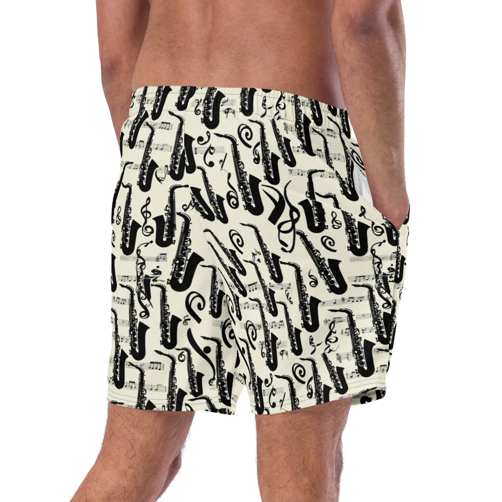 Saxophone Nocturne on Swim Trunks — Right Back