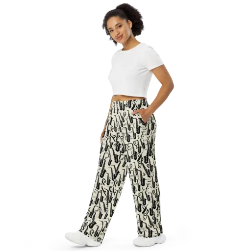 Saxophone Nocturne on a Wide-Leg Pants