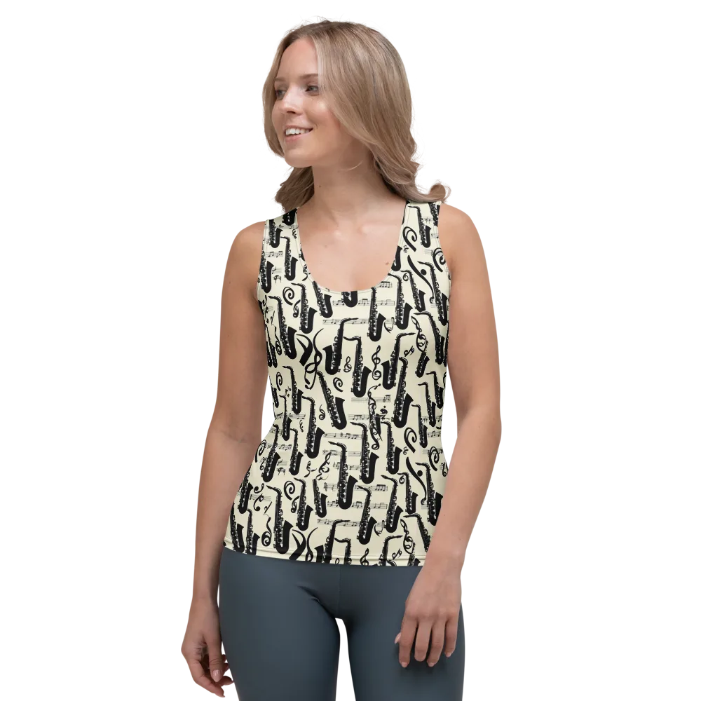Saxophone Nocturne on Women's Tank Top — Front
