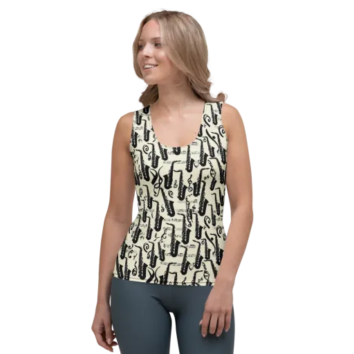 Saxophone Nocturne on a Women's Tank Top