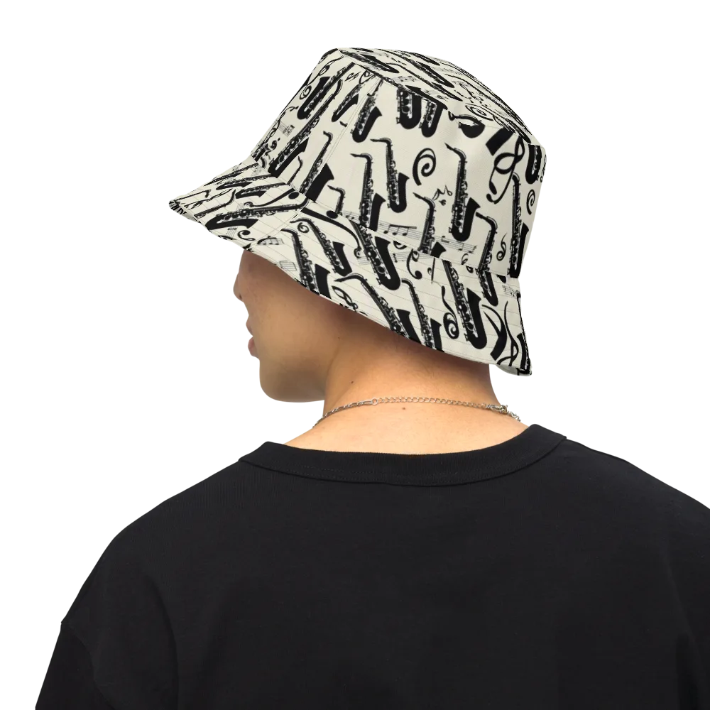 Saxophone Nocturne on Reversible Bucket Hat — Back Inside