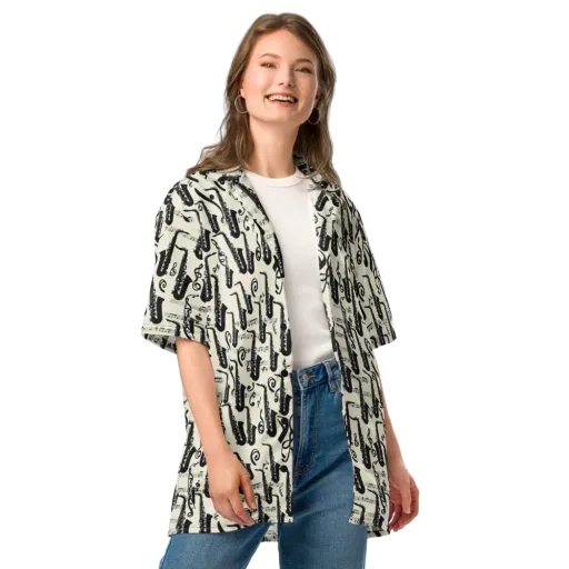 Saxophone Nocturne on a Button Shirt