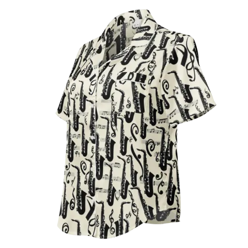 Saxophone Nocturne on a Women's Short Sleeve Pajama Top