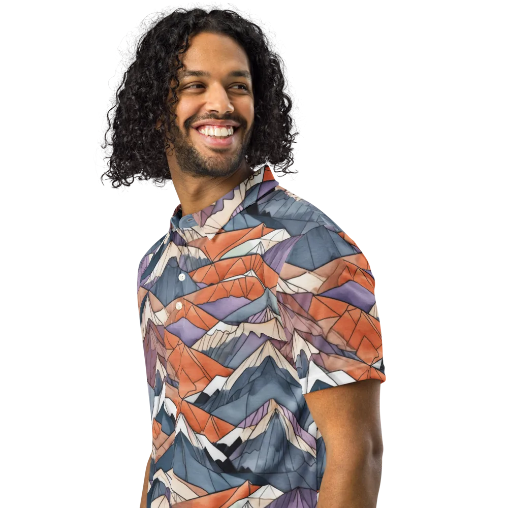 Alpine Facets on Men's Slim Fit Polo Shirt — Left Front