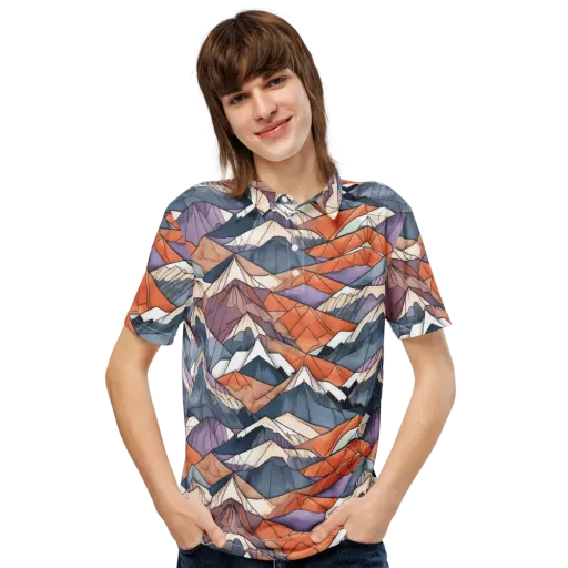Alpine Facets on a Men's Slim Fit Polo Shirt