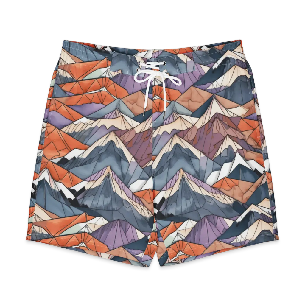 Alpine Facets on Men's Board Shorts — Front