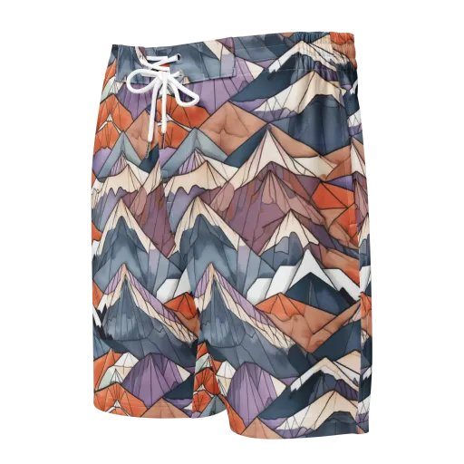 Alpine Facets on a Men's Board Shorts