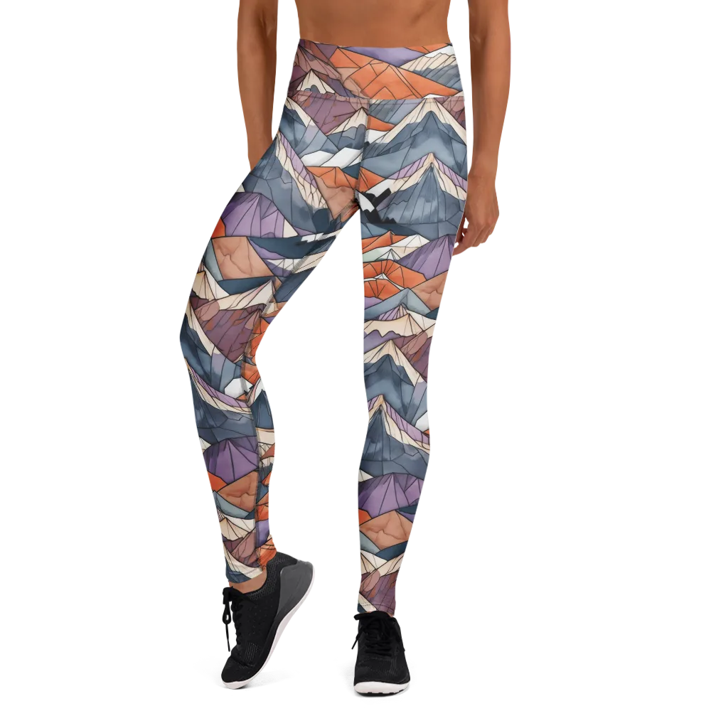 Alpine Facets on Yoga Leggings — Front