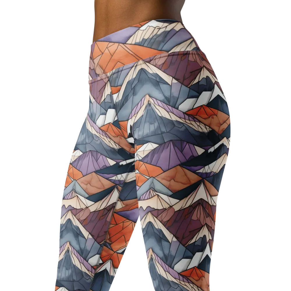 Alpine Facets on Yoga Leggings — Left Front