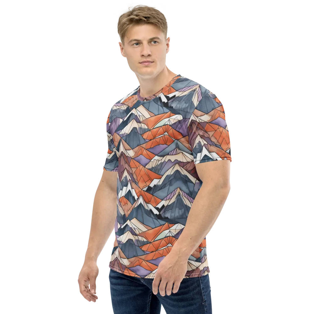 Alpine Facets on Men's Crew Neck T-Shirt — Left