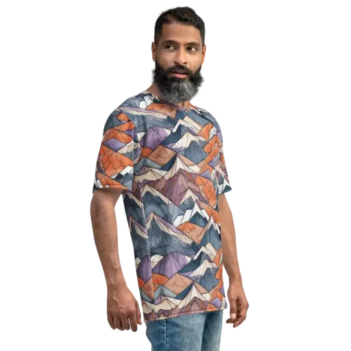 Alpine Facets on a Men's Crew Neck T-Shirt