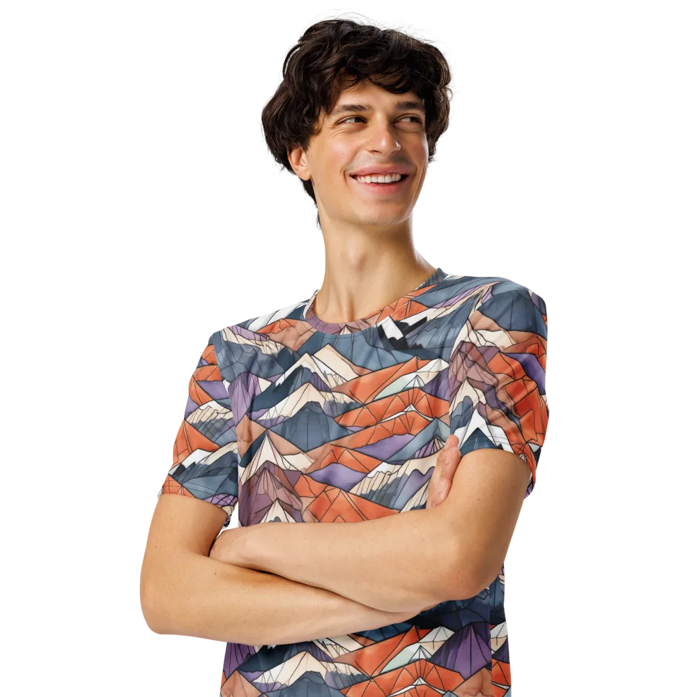 Alpine Facets on Men's Crew Neck T-Shirt — Left Front