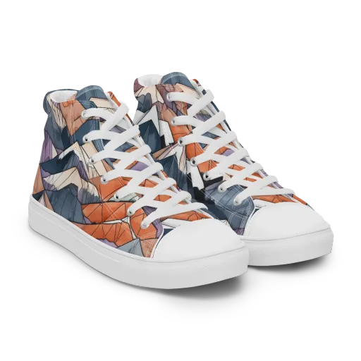 Alpine Facets on a Men's High Top Canvas Shoes