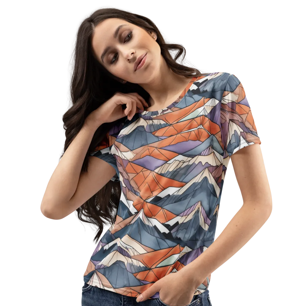 Alpine Facets on Women's Crew Neck T-Shirt — Left Front