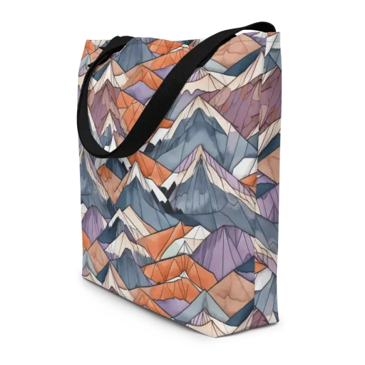 Alpine Facets on a Large Tote Bag W/ Pocket
