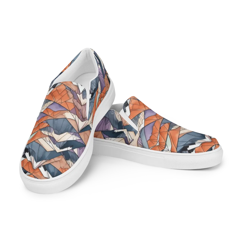 Alpine Facets on Women's Slip-On Canvas Shoes — Left Front