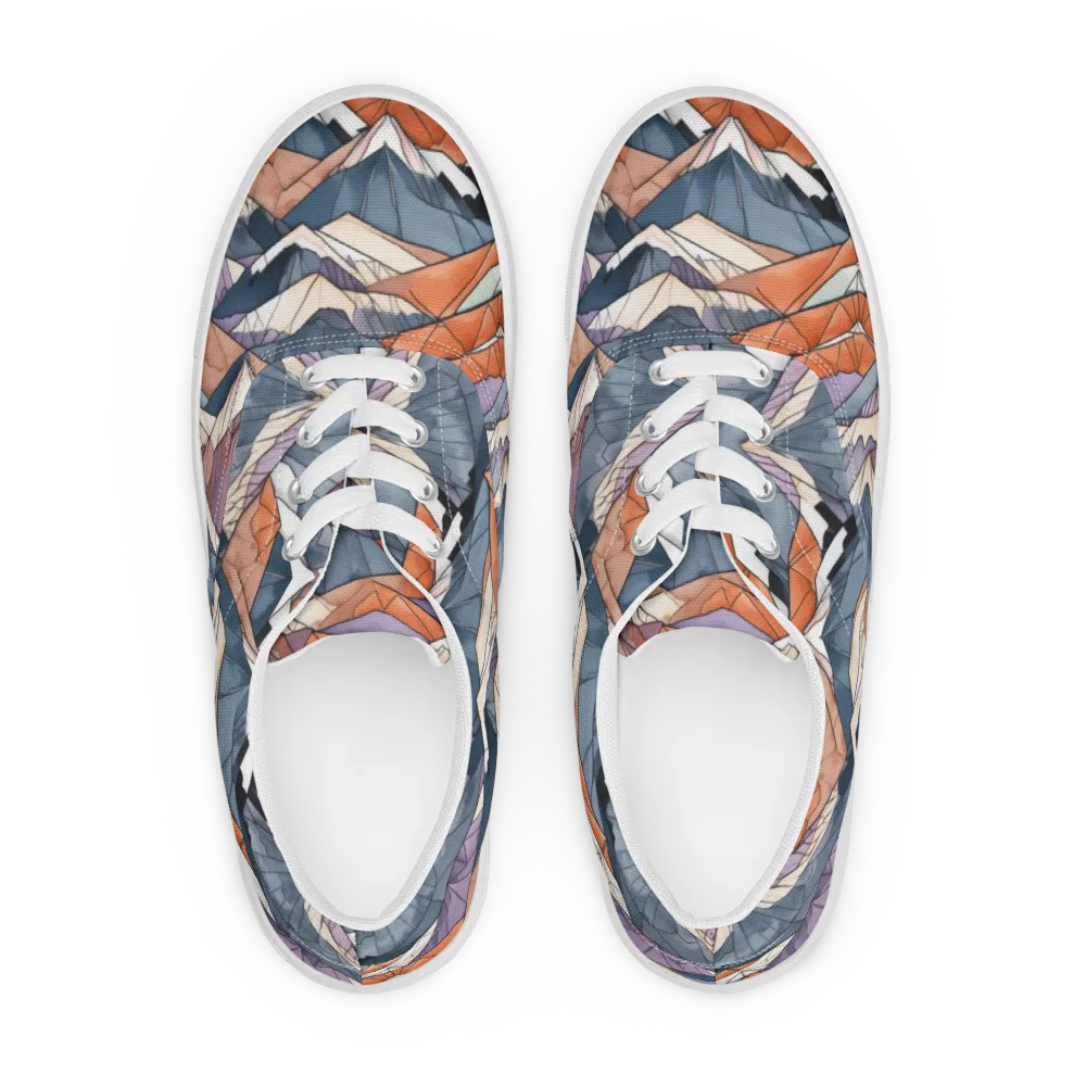 Alpine Facets on Men's Lace-Up Canvas Shoes — Front
