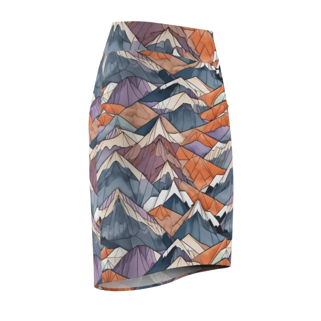 Alpine Facets on Pencil Skirt — Front Side