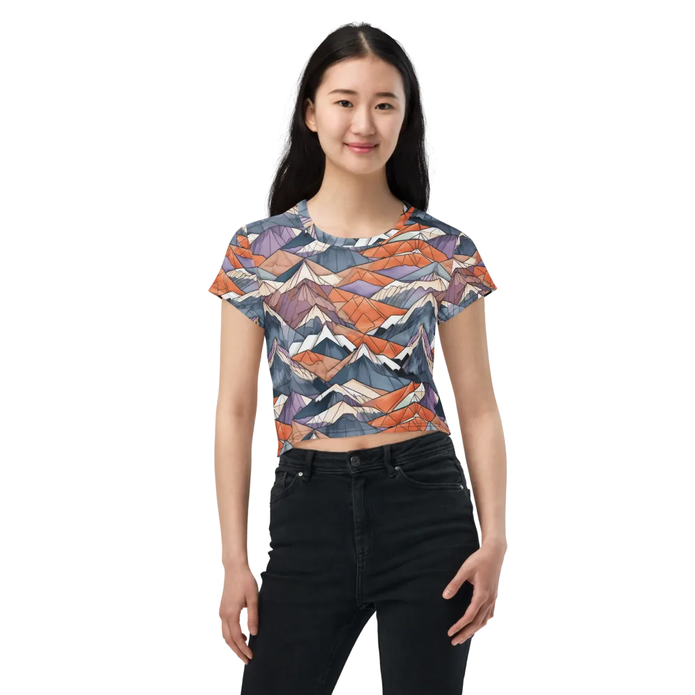 Alpine Facets on Crop Tee — Front