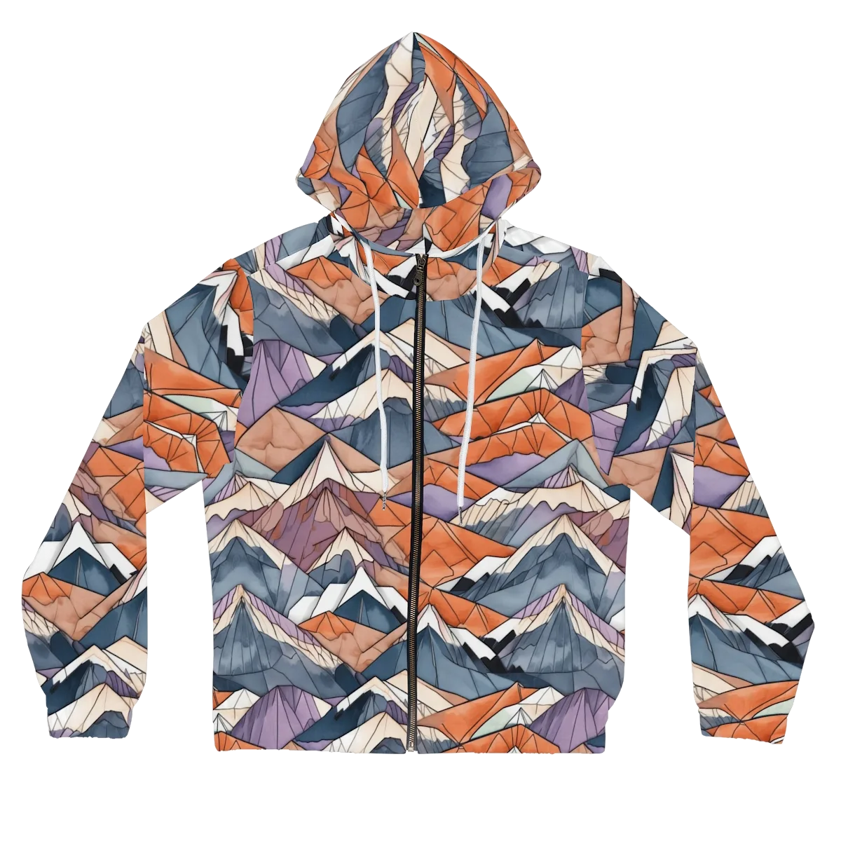 Alpine Facets on Women's Full-Zip Hoodie — Front