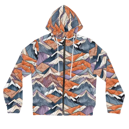 Alpine Facets on a Women's Full-Zip Hoodie