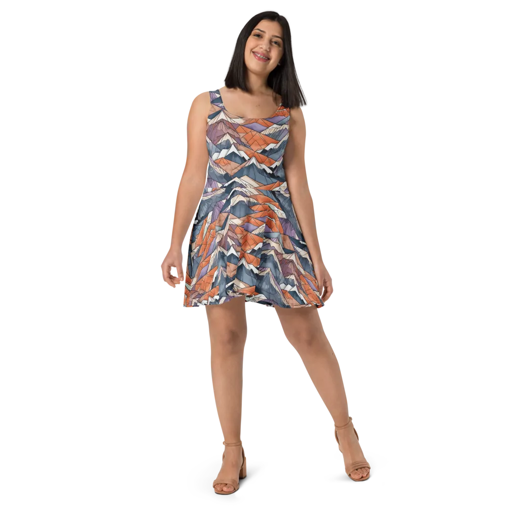 Alpine Facets on Skater Dress — Front