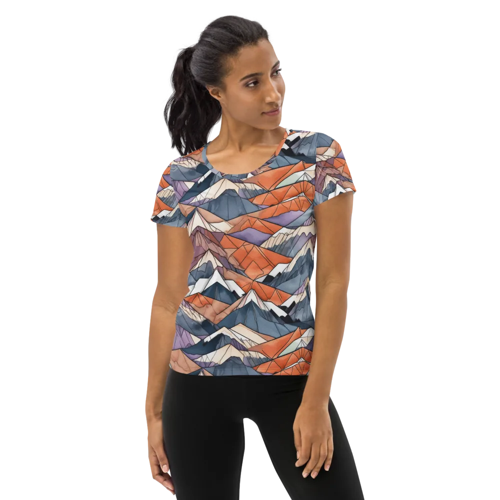Alpine Facets on Women's Athletic T-Shirt — Front